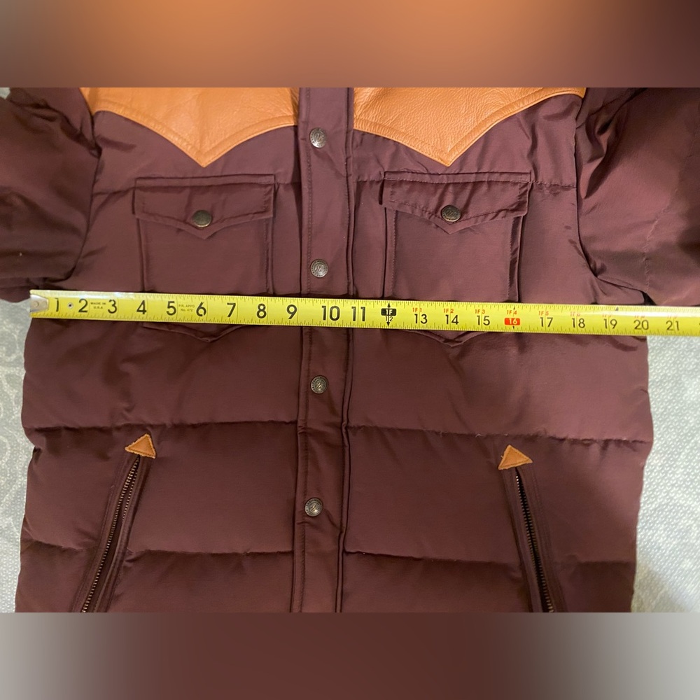 Penfield Down Jacket Maroon with Leather Yoke Men’s Medium very warm! Excellent! - Picture 7 of 9